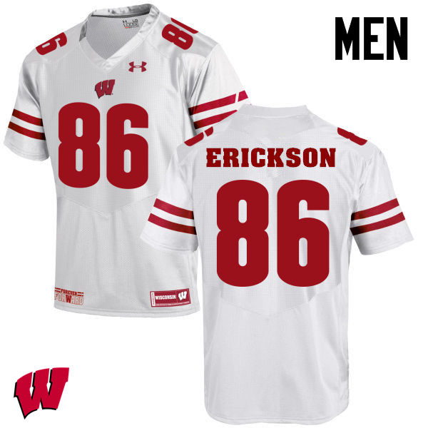 Men Winsconsin Badgers #86 Alex Erickson College Football Jerseys-White